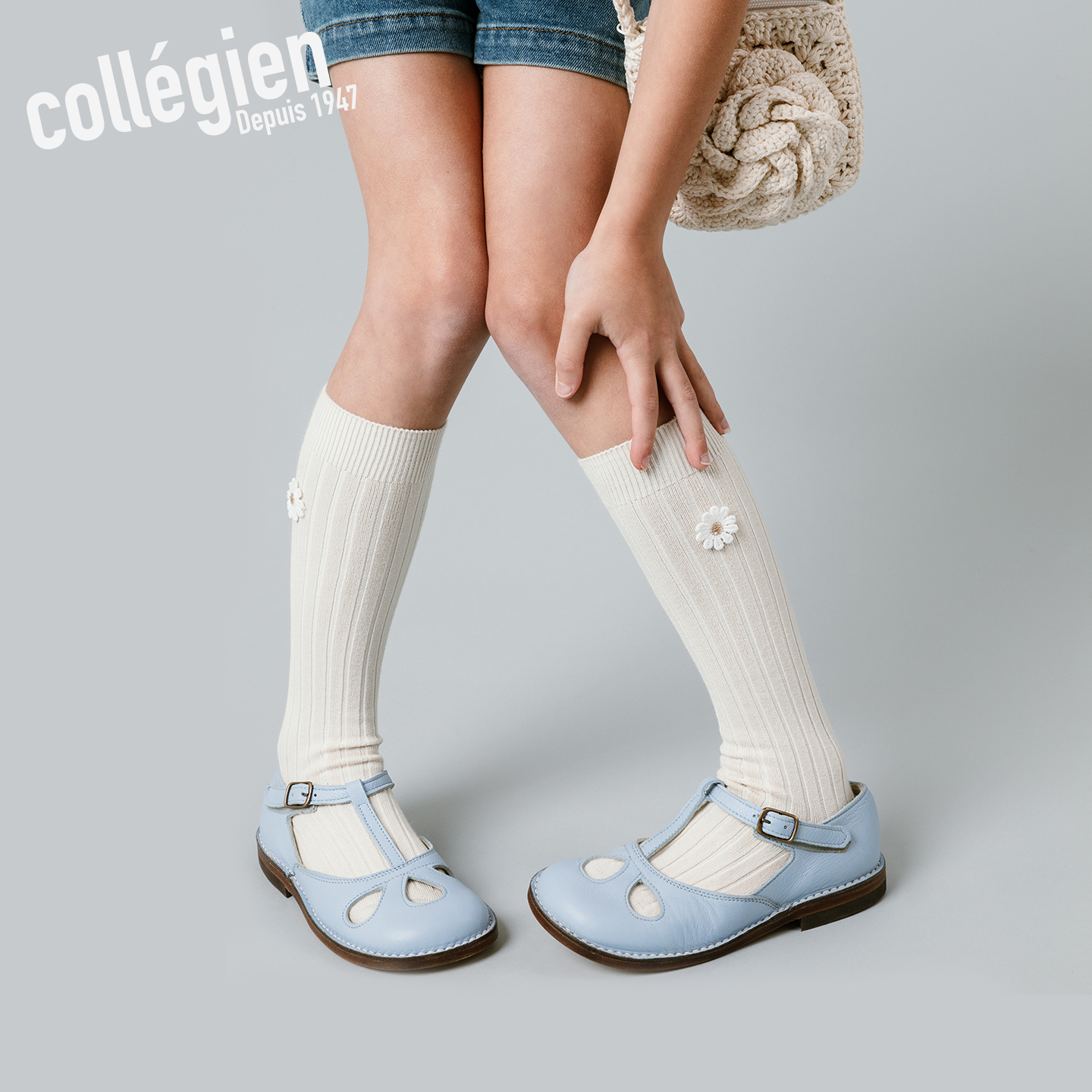 Collegien小雏菊膝盖袜女童袜子