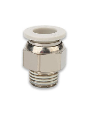 快速铜接头白色APC12-04螺纹直通接头直通快插PC12-04