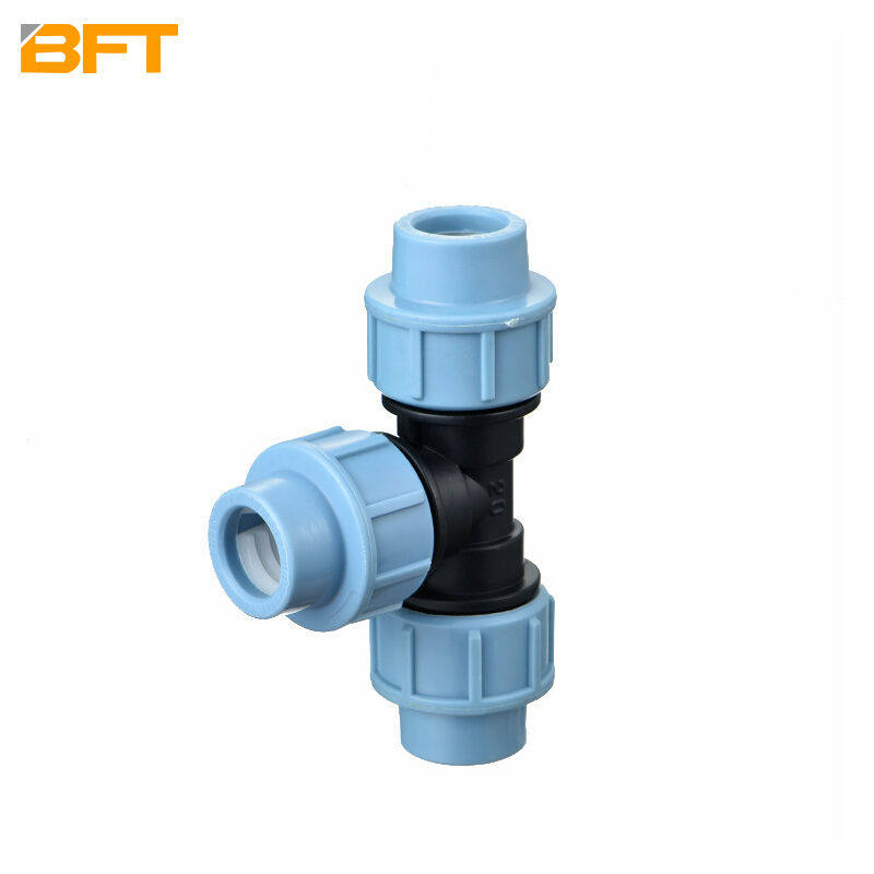 贝傅特三通hdpe快速三通接头节水灌溉塑料水管4分6分速接管件等径