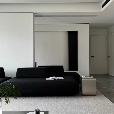 现代简约布艺沙发轻奢高级感客厅小户型网红民宿美容院休息区接待