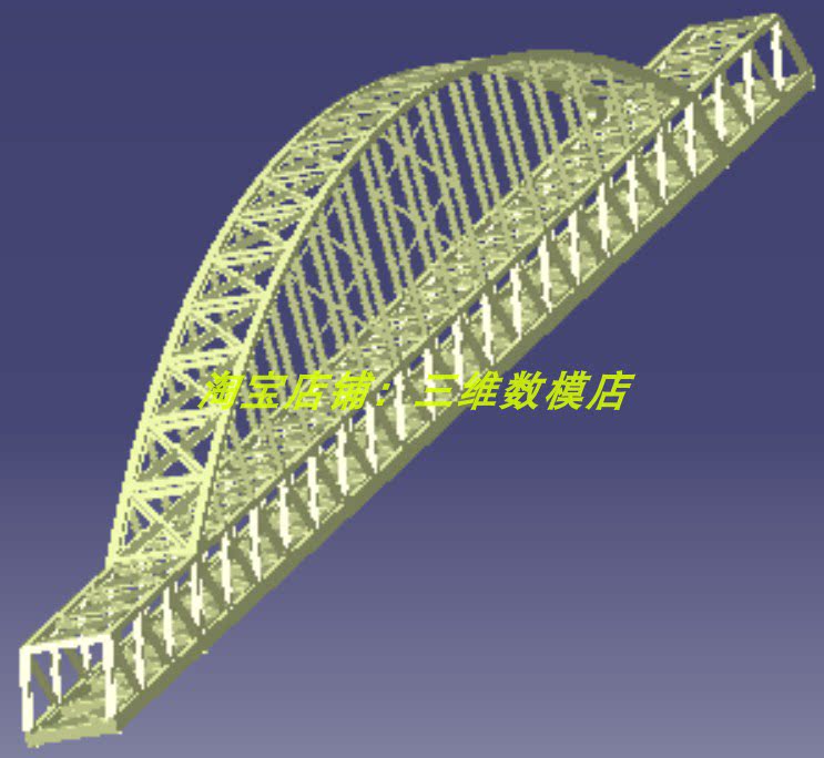 251米铁路大桥曲面桁架骨架结构3d三维几何数模型stp格式钢架框架