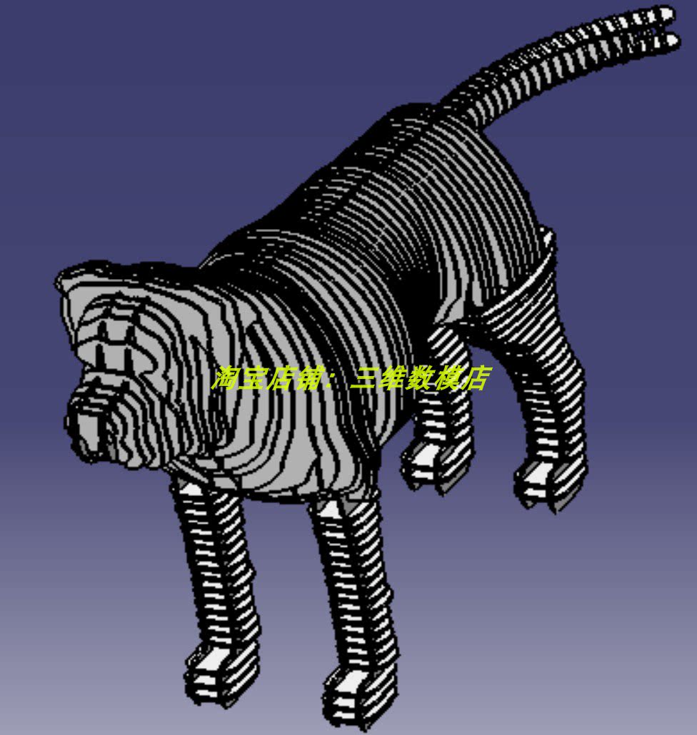 卡片拼板小狗狗积木三维几何数模型3d打印素材拼接igs动物实体犬