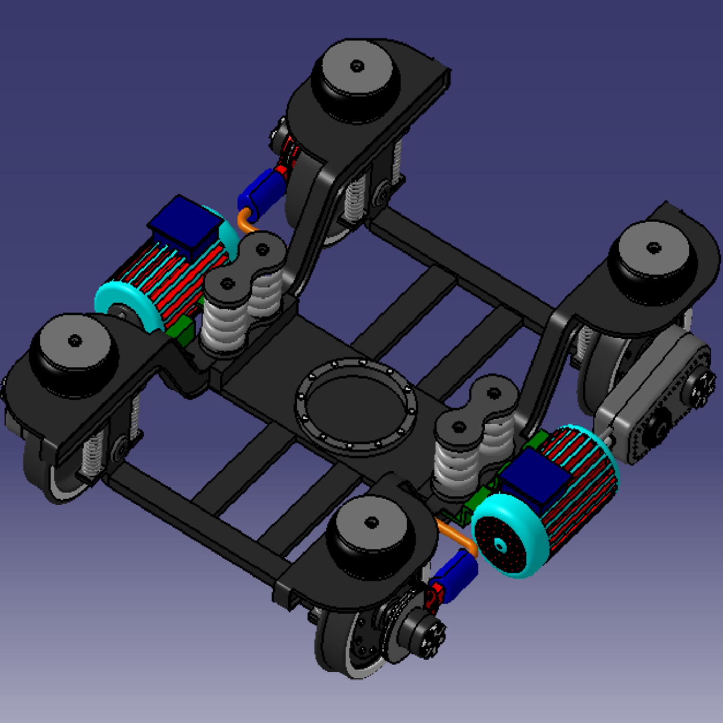 火车高铁底盘3d三维几何数模型电动机列车悬架轮边减速solidworks