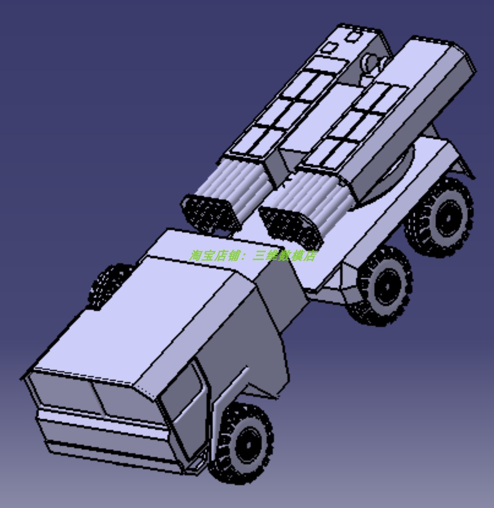 21厘米玩具卡车火箭筒蛋三维几何数模型3D打印素材stp车身底盘