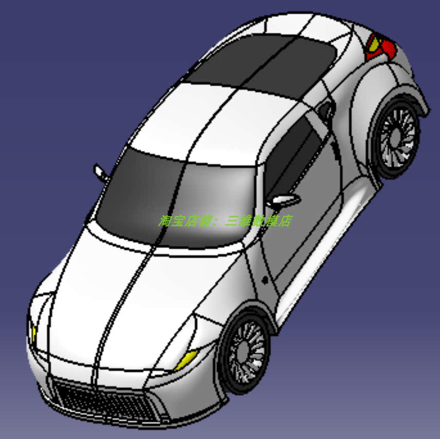 日产370z汽车双两门轿跑车曲面3d三维几何数模型solidworks车轮胎