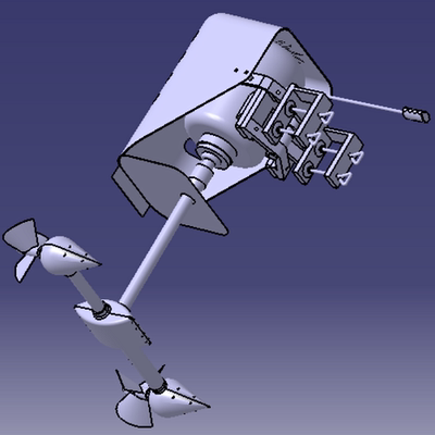 双螺旋桨船用推进器船外机挂浆机挂机外形3D三维几何数模型外观