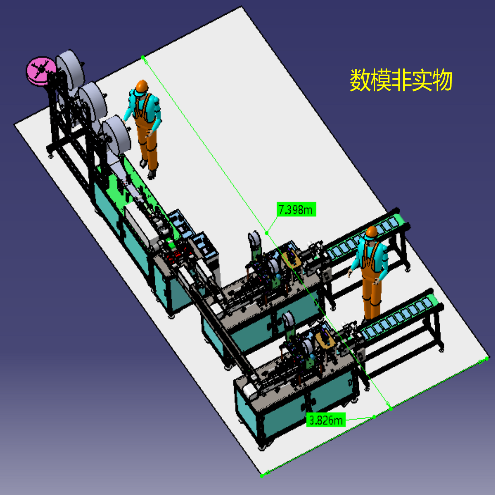 全自动防护面具普通口罩机械设备3D三维几何数模型生产线工程图纸