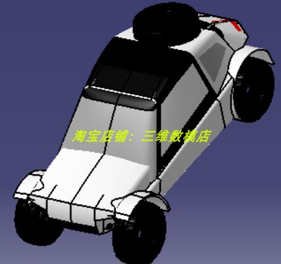 电动双座椅子小汽车身骨架外观造型3D三维几何数模型蒙皮钢管框架