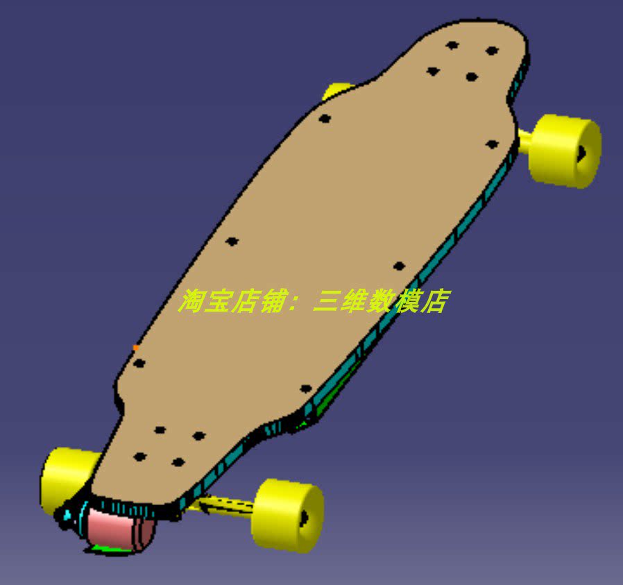 电动滑板车带电池包结构3d三维几何数模型电机齿轮齿条平板车stp