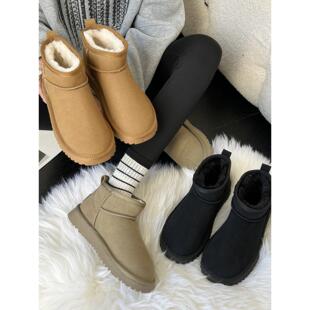 雪地靴女2025新款冬季防滑女款加厚加绒抗寒短靴时尚百搭防水棉鞋