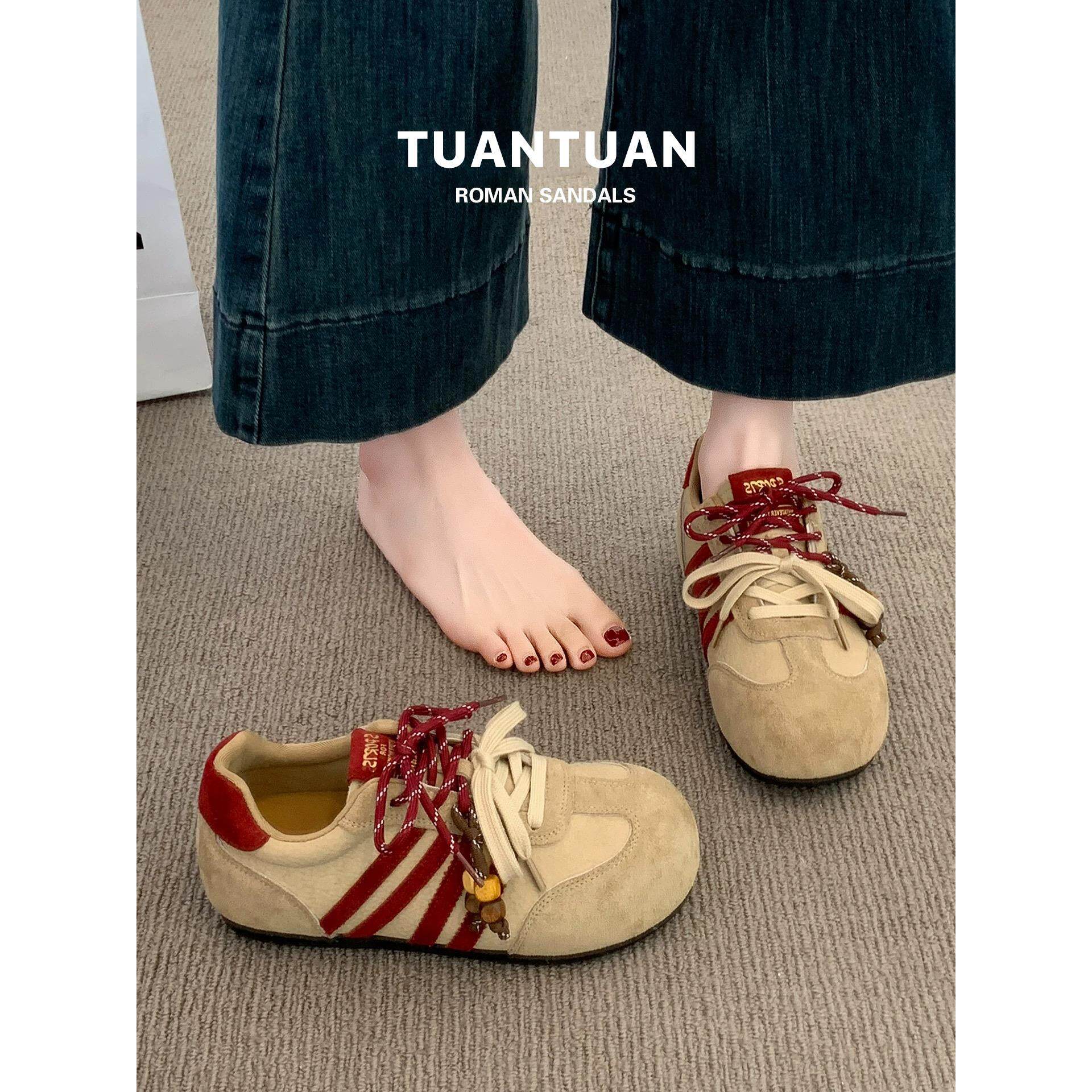 复古德训鞋女款2025新款秋季超火经典休闲加绒棉鞋百搭阿甘女鞋子