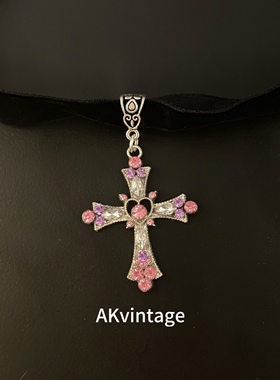 Vintage 古着  lmprisoning pink cross 项链