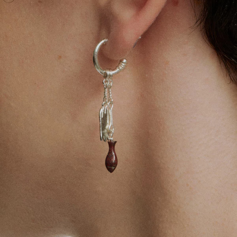 彩虹石小鱼流苏耳环女25年新款轻奢小众设计高级感气质耳钉耳饰