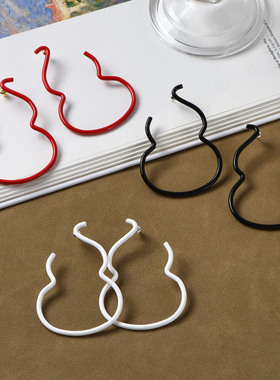 新中式白色大葫芦耳环女轻奢小众设计高级感简约红色黑色夸张耳饰