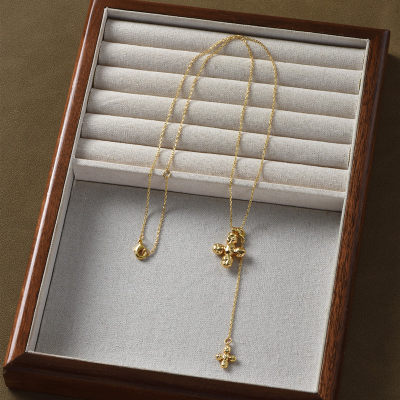 双十字架爱心吊坠项链女