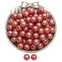 Красное акриловое украшение-шарик, диаметр 8мм, 8mm, 1.5mm, 100 шт