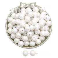 Белое акриловое украшение-шарик, диаметр 6мм, 6mm, 1.5mm, 200 шт