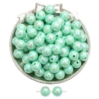 Зеленое акриловое украшение-шарик, диаметр 6мм, 6mm, 1.5mm, 200 шт