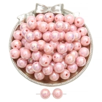 Розовое акриловое украшение-шарик, диаметр 6мм, 6mm, 1.5mm, 200 шт
