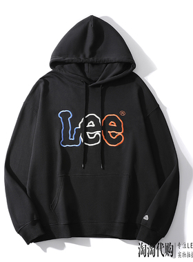 Lee连帽卫衣男女同款秋冬新刺绣休闲韩版LUT006406203185-A04846