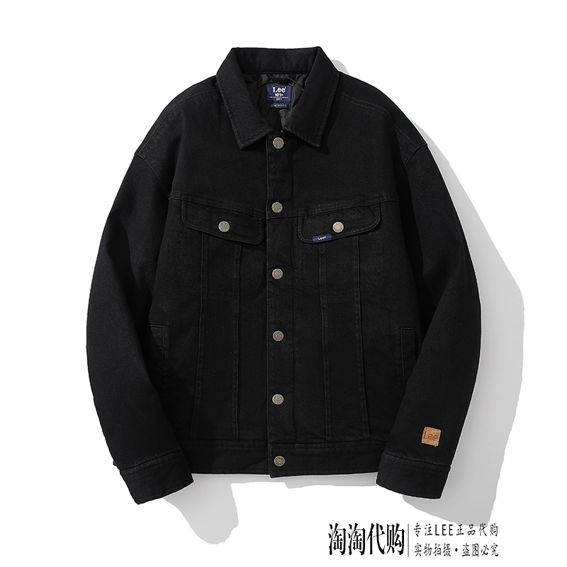 Lee休闲翻领休闲牛仔羽绒服男