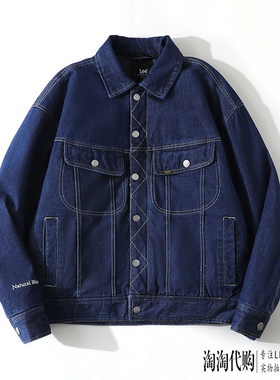 Lee翻领专柜正品牛仔羽绒服男