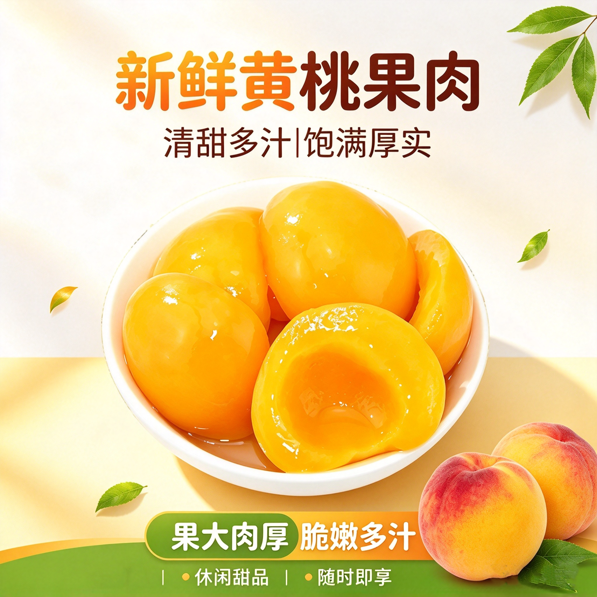 爱鲜达砀山黄桃罐头425g脆嫩