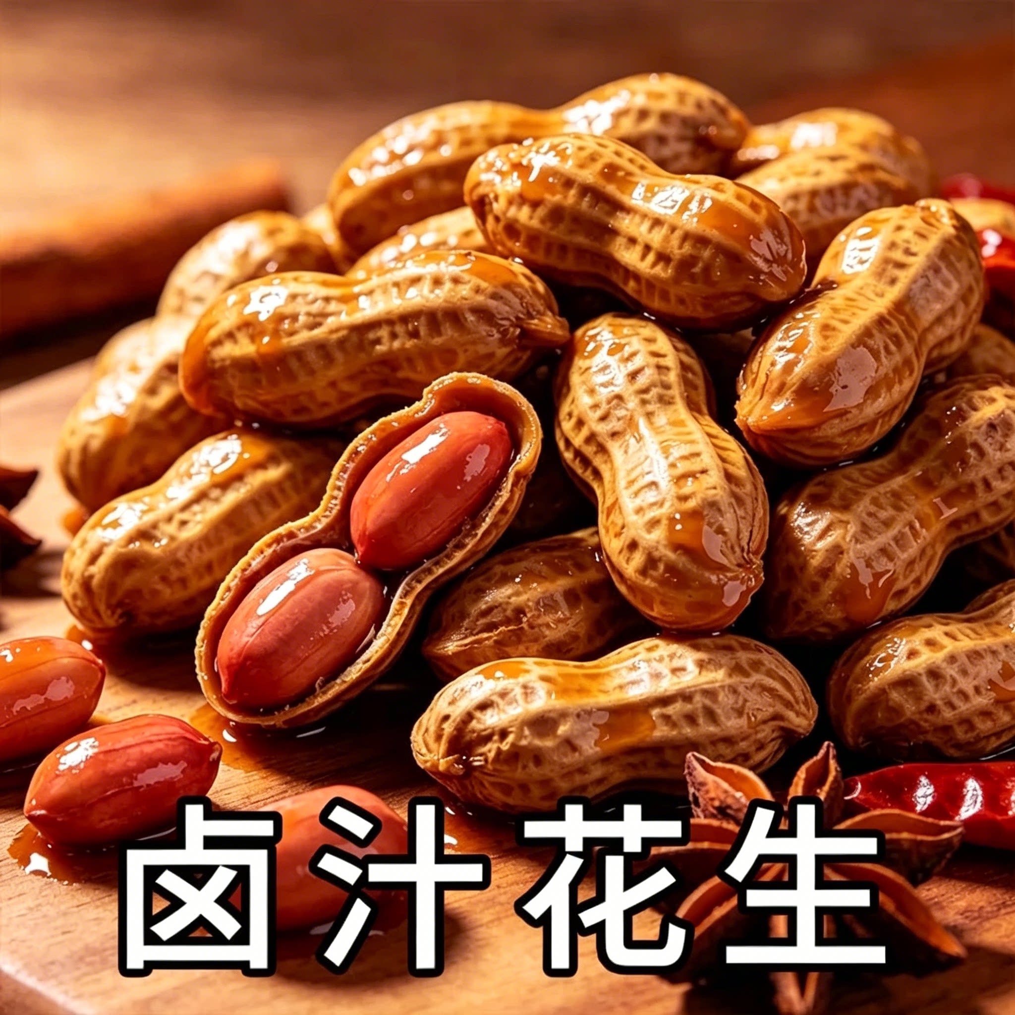 五香卤汁带壳花生开袋即食下酒