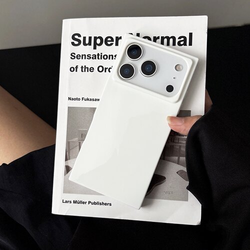 高级感简约纯白色光面方形适用于苹果iphone17promax苹果17手机壳16Pro新款15pro硅胶16promax防摔Air保护14