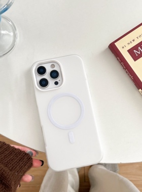 白色果冻磁吸二合一适用于iPhone17手机壳17promax新款16pro简约plus情侣15男女14pro时尚13pm防摔14磨砂