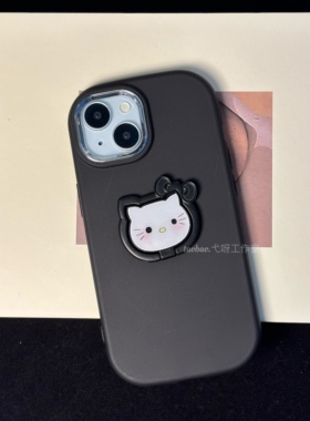 椭圆肥皂黑色KT支架适用于OPPOreno14手机壳新款Reno11硅胶多巴胺13防摔R17可爱14卡通A2Pro女生软壳保护套