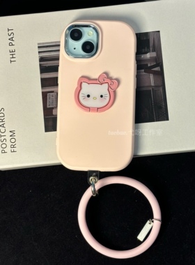 kitty猫支架适用于红米K80Pro粉色椭圆手机壳新款手环K70银框K60硅胶女款note10保护套K40s可爱KT猫note10