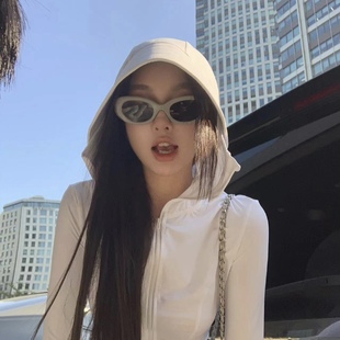 区区欧阳同款墨镜古灰色防紫外线防晒欧美猫眼高级感gm太阳眼镜女