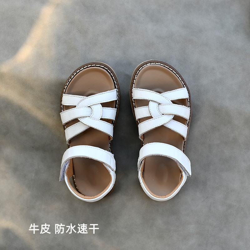 女童真皮凉鞋夏款防水公主宝宝透气软底2026新款编织潮鞋韩版夏季