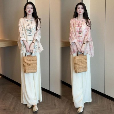 新中式国风时尚套装女2025秋新款