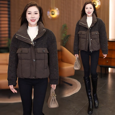 时尚立领短款羽绒棉服女冬季气质