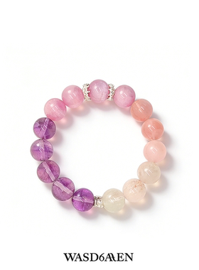 WASD6AEN蔚夲雾绘星漪紫水晶粉水晶手串九紫离火桃花生日礼物手饰