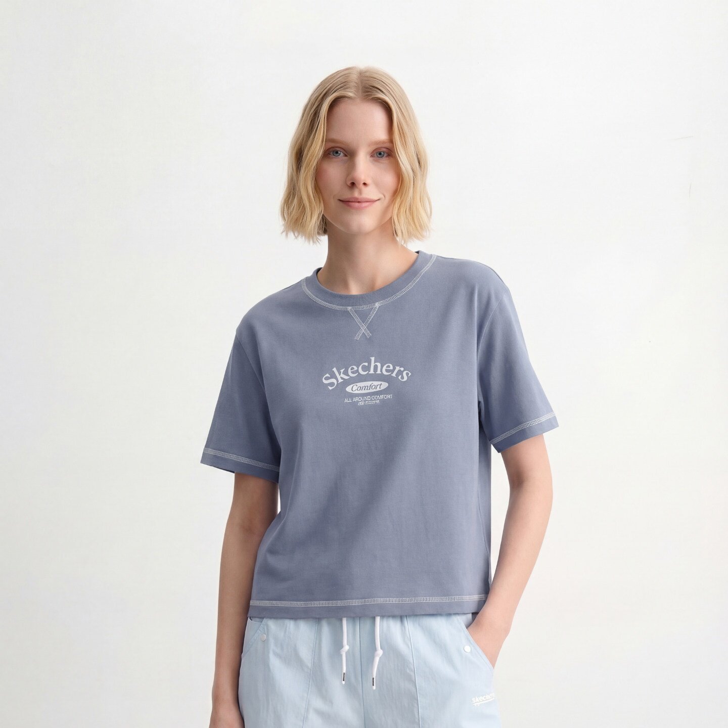 Skechers斯凯奇2026新款女士风尚系列春夏季宽松短袖T恤L226W006