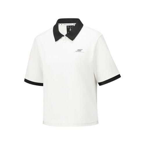 Skechers斯凯奇新款女士春夏季百搭休闲针织短袖POLO衫P325W121