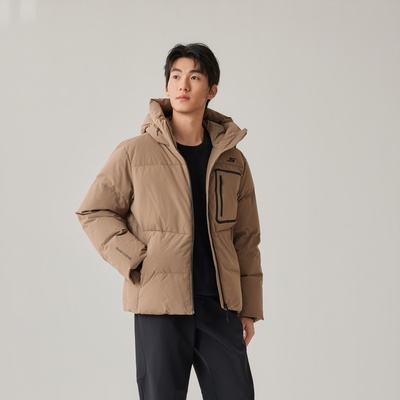 Skechers斯凯奇2025男士秋冬防泼水宽松梭织短款羽绒外套P425M034