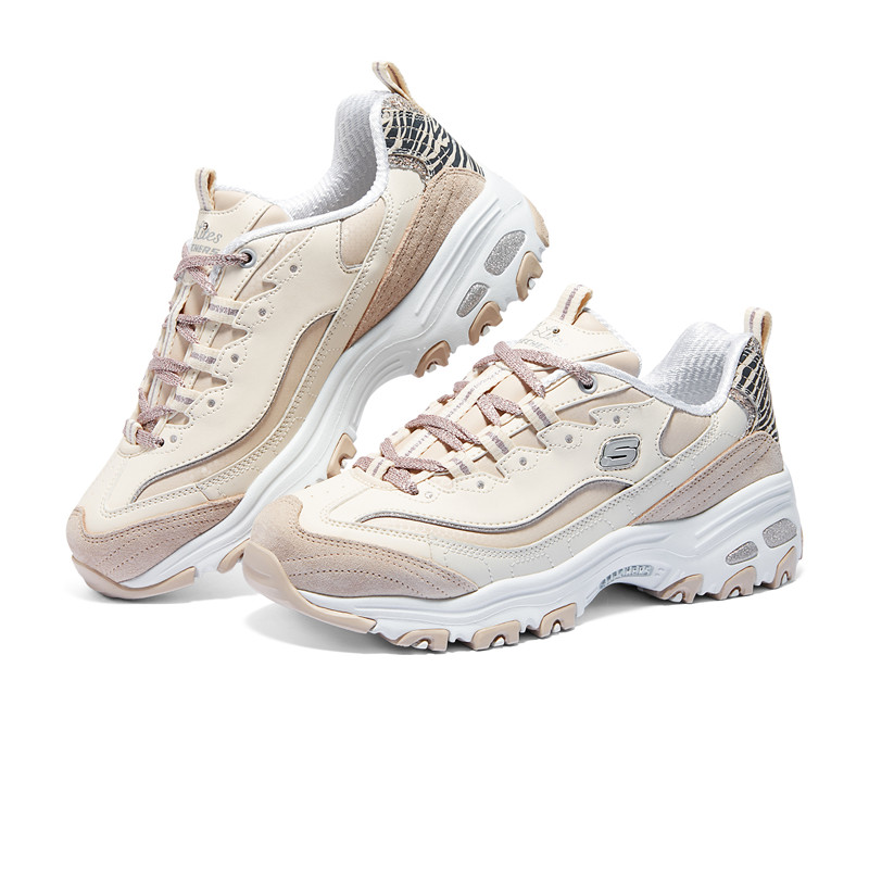 Skechers斯凯奇新款女鞋斑马纹路熊猫鞋时尚老爹鞋运动鞋 150235