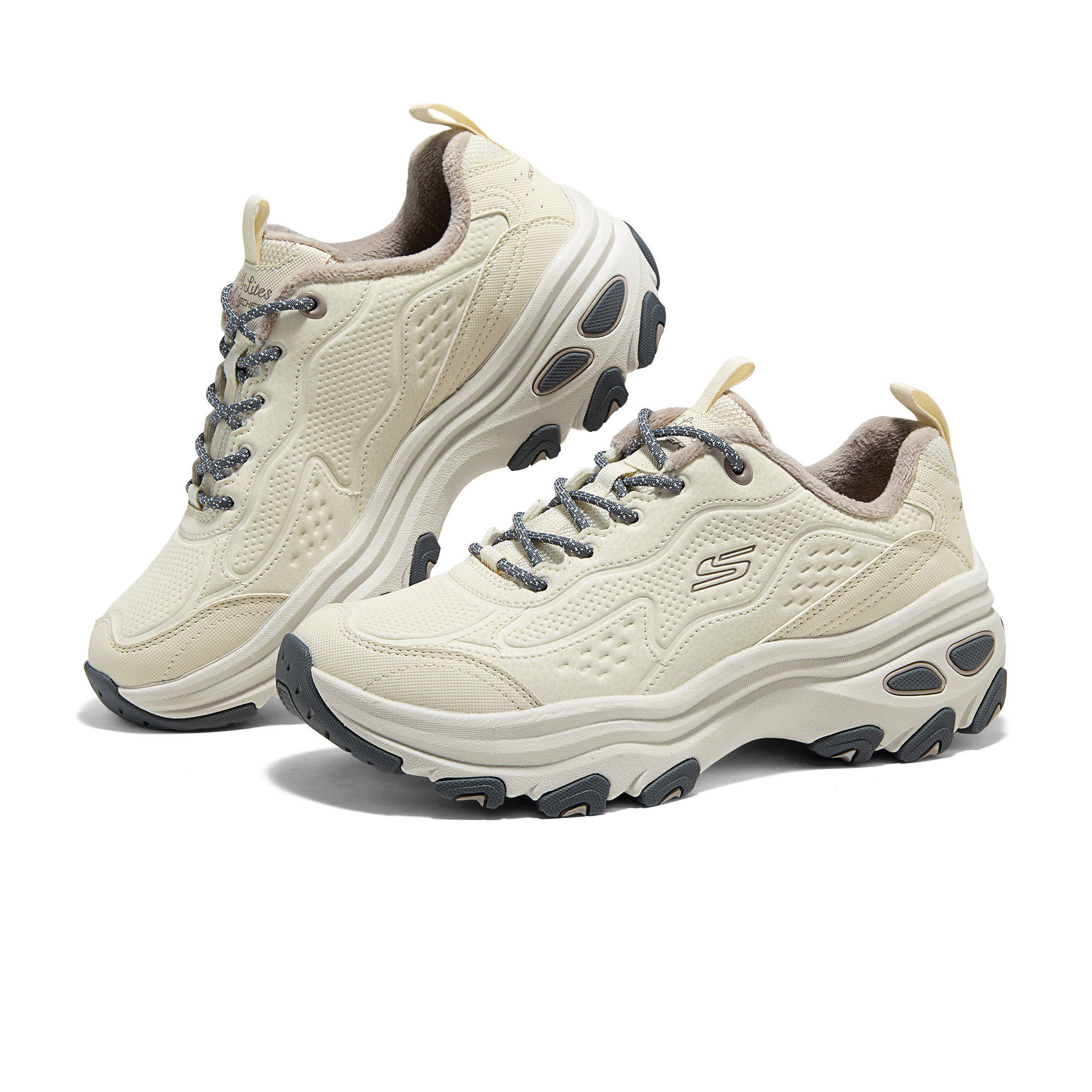 超级熊猫鞋Skechers斯凯奇女子冬季加绒保暖休闲运动老爹鞋180520