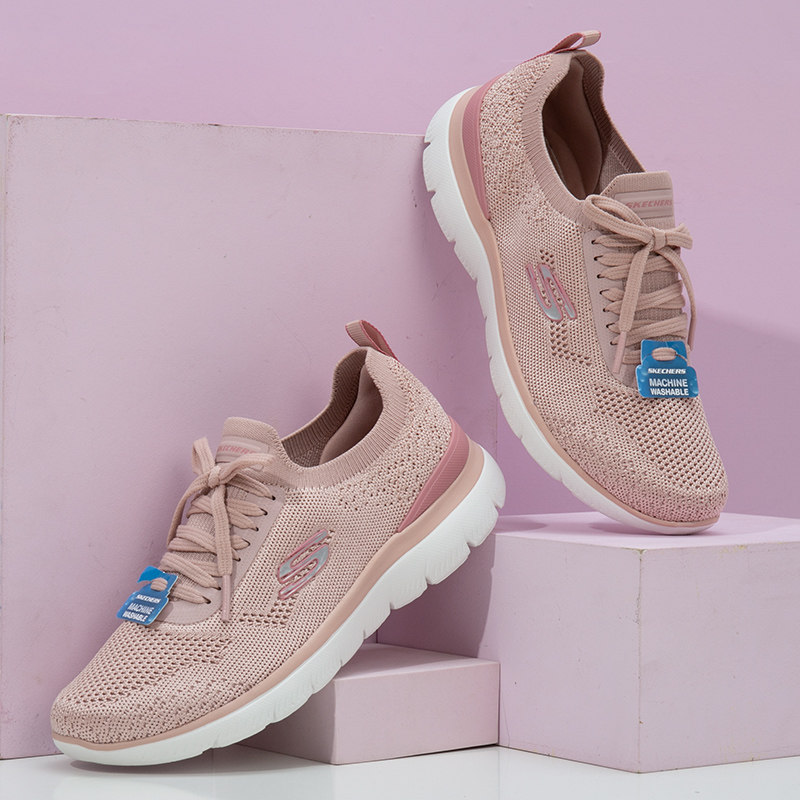 Skechers斯凯奇女士网面透气跑步鞋简约舒适缓震轻盈健步鞋150122