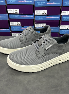 Skechers斯凯奇男鞋新款懒人一脚蹬休闲鞋缓震百搭运动鞋204768