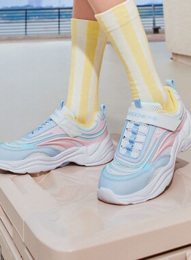 SKechers斯凯奇女童鞋时尚潮流魔术贴透气休闲运动老爹鞋 319010L