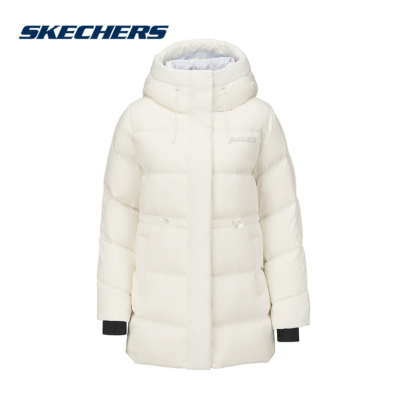 斯凯奇女子夹克25冬新款保暖梭织中长款羽绒服外套P425W092-0074