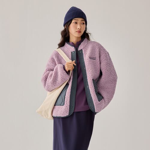 Skechers斯凯奇25新款女士秋冬加绒抗静电宽松针织外套P425W210