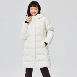 Skechers斯凯奇新款女性舒适休闲保暖梭织长款羽绒外套L424W007