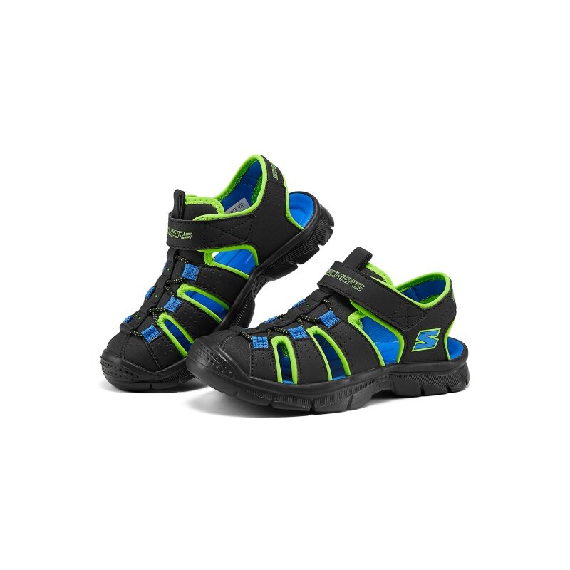 Skechers斯凯奇25新款男孩轻质舒适休闲魔术贴包头凉鞋406521L