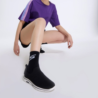 Skechers斯凯奇女鞋一脚蹬低帮健步鞋轻便舒适休闲鞋124250